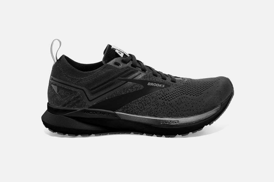 Brooks Running Shoes - Ricochet 3 Road Mens - Black - BZD-281740